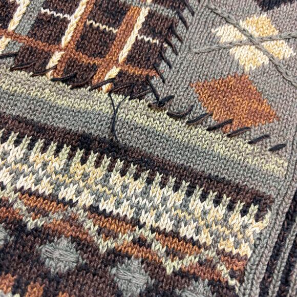 Vintage Ivy Collectibles Hand Embroidered Knit Collar Cardigan Sweater Large - Picture 10 of 11